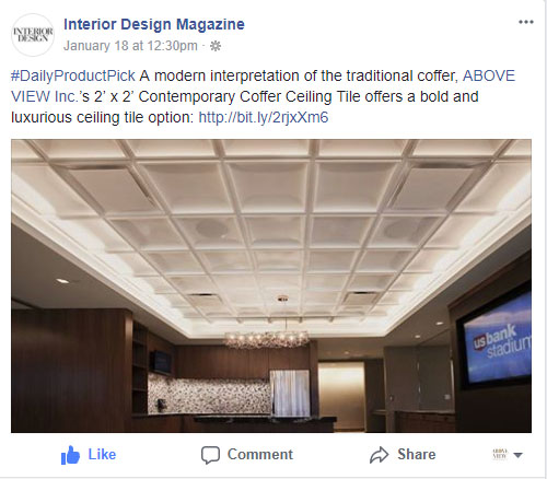 Interior Design Magazine, Facebook Post, January 18th, 2018